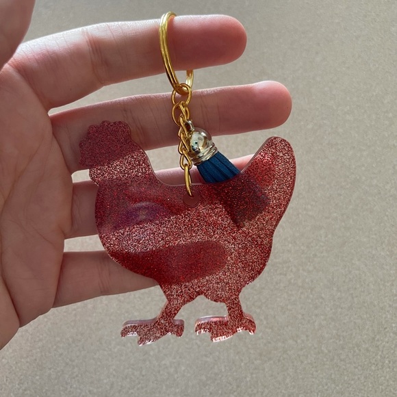 🎉🎉3x HP🎉🎉 Handmade Chicken/Rooster Keychain - Picture 2 of 6